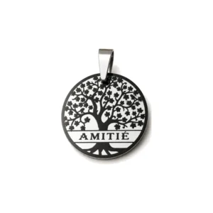 Pendentif Arbre de Vie Amitié, finition argentée, vue recto