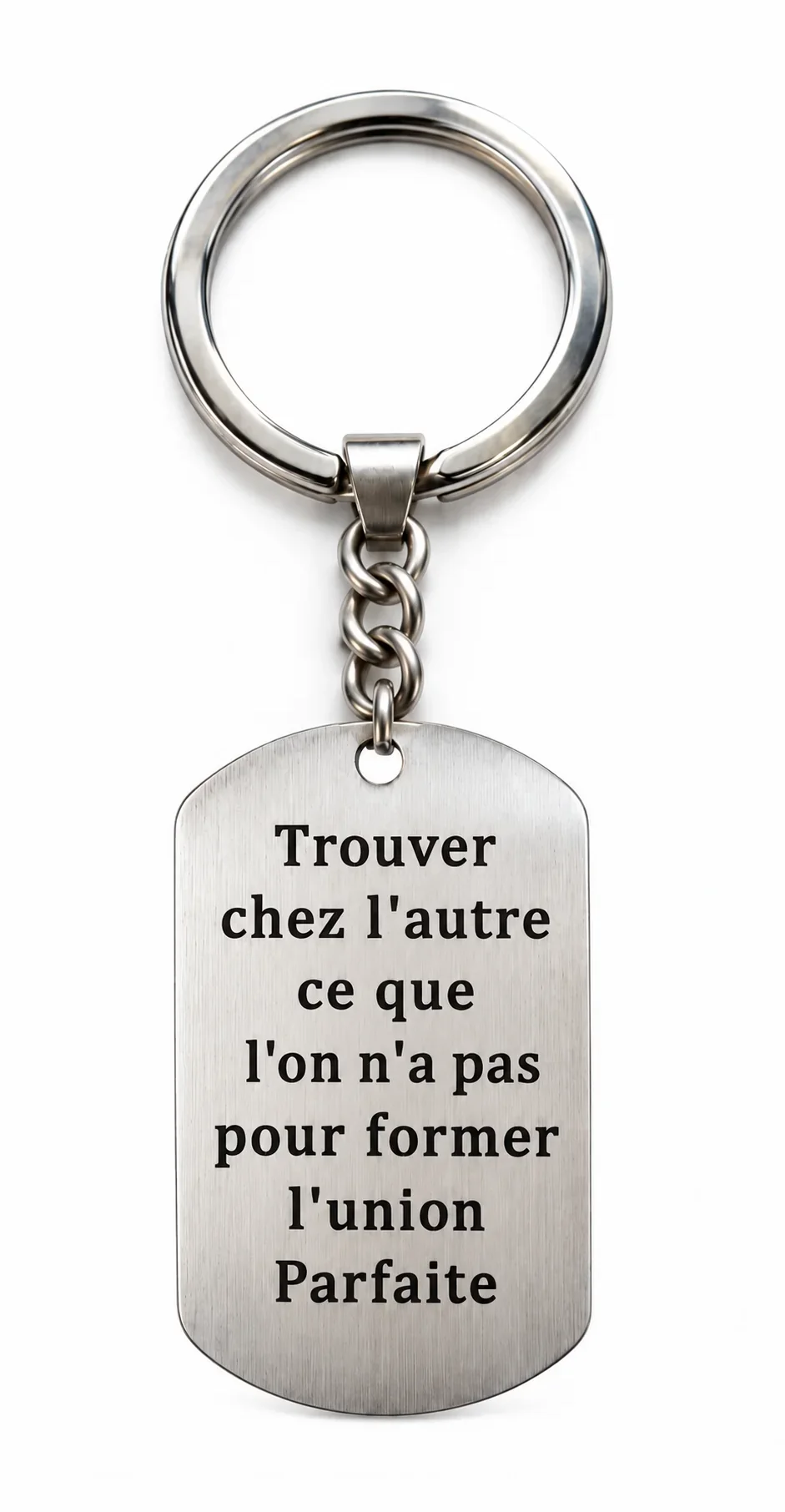 Pendentif Deux Loups Yin Yang – Union Parfaite, version porte-clés, vue verso