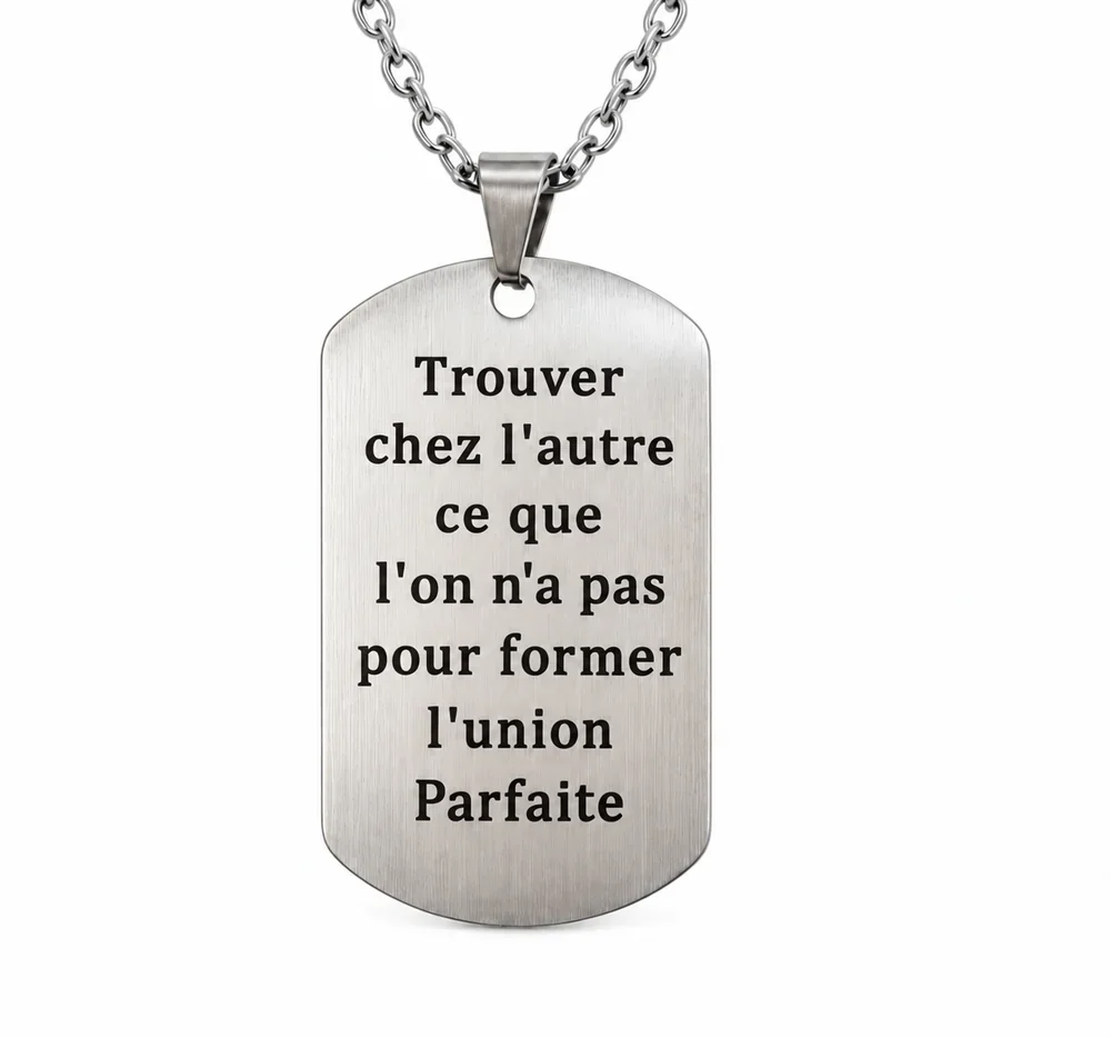 Pendentif Deux Loups Yin Yang – Union Parfaite, vue verso